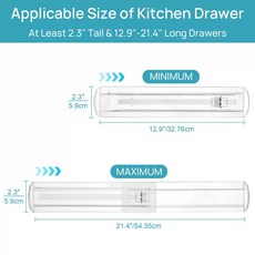 Vtopmart 8개입 서랍 322cm537cm 길이 평면기구 조절 6cm 식기 높이 칸막, 1개, C. 투명 서랍칸막이길이 32 높이 23 8팩 투명 서