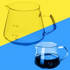 내열유리 계량 눈금 커피서버 10x8.5cm (300ml) 핸드 드립, 1개, 300ml