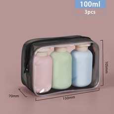 3PCS 100ML 200ML 플라스틱 펌프 샤워 클리어 로션 여행 샴푸 블루, 01 플라스틱