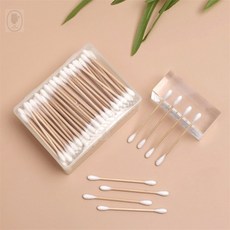 백군디자인 나무 면봉 200p 사각 휴대용면봉 대용량면봉 사각위생면봉