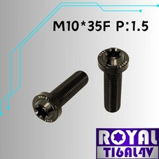 【瘋螺絲】ROYAL M10*35F P:1.5 飛碟頭型螺絲 64鈦/鈦合金螺絲 - 帝王黑, 1個