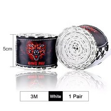 코튼 복싱 붕대 무에타이 태권도 산다 손목 랩 핸드 밴드 전투 보호 훈련, 1개, 3. 3m skull white