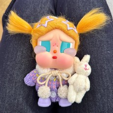 팝마트 크라이베이비 휴가 일기 인형옷 스웨터 모자 크로스백 방울목돌이 크리스마스 토끼인형, 아기가 없어요, 퍼플 5피스 세트(스웨터+방울목돌이+토끼인형+신발+머리