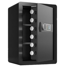 PYHO 금고 스틸 도난 방지 금고 지문 금고, 블랙 60CM