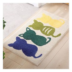 극세사발매트 고양이친구들아이보리50X80주방발매트, 1개