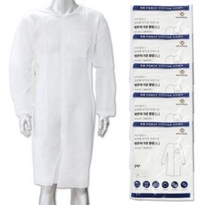 일회용 부직포 방문자 위생 실험가운 5세트, 흰색, 1개