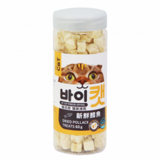 喵洽普 By Cat 韓國貓咪凍乾鱈魚零食 60g 不含人工添加物, 鱈魚, 1個