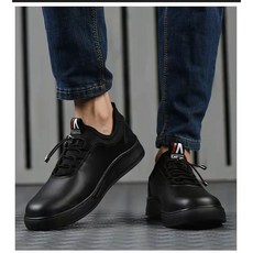 台灣製勞保鞋 工作鞋 牛皮輕量鋼頭安全鞋 舒適透氣耐磨防滑工作鞋工地安全防護首選, 701黑色, 1個