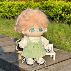 20cm棉花娃娃娃衣學院風JK套裝：無屬性揹帶裙玩偶公仔換裝, 同款白色小皮鞋,20cm娃娃適用【不含娃娃】, 1個