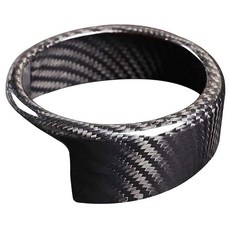 카본 파이버 리어 그릴 프론트 그릴 로고 장식 링 링 블랙 트리밍 프레임 Alfa Romeo Giulia 2017-2020, 탄소 섬유 패턴