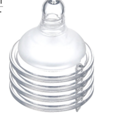 柔軟矽膠奶嘴，0個月以上適用，防脹氣設計，寶寶健康首選, 寬口十字孔M，4入, 1個