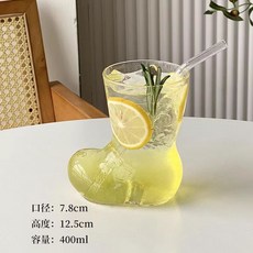 創意靴子造型玻璃杯 400ml 透明冷飲果汁杯, 靴子杯,400ml, 1個