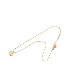 크리스찬 디올 중고 20th Century Gold Plated Strass CD Logo Pendant Necklace costume necklace