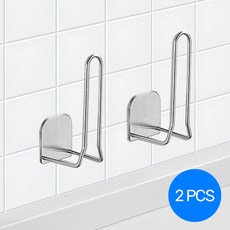 유즈썸 스텐 수세미 거치대 만능 후크 3세트, 2개, L타입 실버