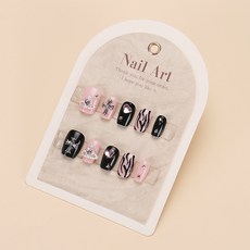 穿戴甲片高級感夏季簡約百搭美甲貼片貓眼手工假指甲片新品30片, 1個, BY1763:膠水款