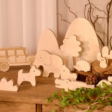 아이방꾸미기 인테리어 소품 원목 촬영소품 동물 모양 오브제, 07.닭(1개입)