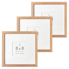 Wallwisy 40.6x61cm(16x24인치) 나무 프레임 솔리드 오크 40.6x60.9cm(16x24인치) 포스터 프레임 매트 포함 30.5x45.7cm(12x18인치), 천연 오크