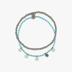 Pura Vida 美國手工 CABANA 銀色彈力手鍊組 時尚簡約 舒適百搭 展現個人風格, 1個