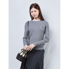 비버리힐스폴로클럽 여성 비스코스 라운드넥 케이블 니트 TK319