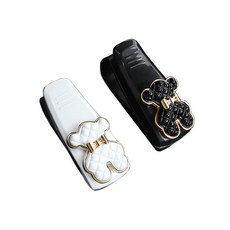 어클렛 차량용 안경 거치대 선글라스 클립, 1세트, 블랙화이트