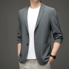 ZCBV여름 아이스 실크 성숙 남성 캐주얼 수트