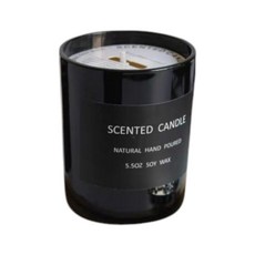 【Mii厝邊】緞帶黑瓶香氛蠟燭 手作天然 進口精油 融蠟燈蠟燭 居家香氛, 黑色, 藍風鈴