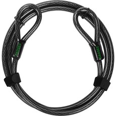 DAOSEC 7피트 x 12인치 헤비 듀티 컷 방지 케이블 루프형 끝이 있는 유연한 비닐 코팅 브레이드 스틸 자전거 게이트 카약 및 실외 장비용 내후성 잠금, 7FT