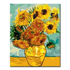 DIY캔버스페인팅 명화그리기 액자 그림 세트 유화 - 정물 40x50, S04_고흐의 해바라기, 1개