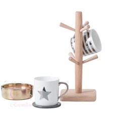 오공이 원목 컵걸이 주방컵꽂이 원목컵걸이