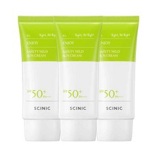 싸이닉 엔조이 세이프티 마일드 비건 선크림 무기자차 SPF50+ PA++++ 50g 3개, 50ml