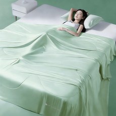 물세탁 및 세탁기 사용 가능한 여름용 얇은 이불 에어컨 이불, 150x200cm 싱글 여름 이불, 아이스 스위트 그린 아이스 이불