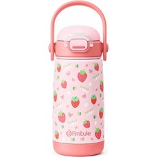 啵比小舖 美國 Fimibuke Cups 14oz 不銹鋼保溫兒童水瓶, 1個, Strawberry, 草莓