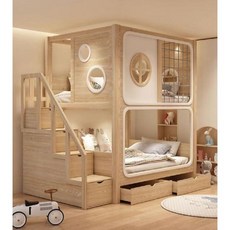 2층 벙커침대 계단식 이층 침대 사다리 수납장, 1200mmx1900mm, 이층침대(계단형수납장) 매트리스제외