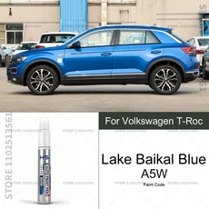 폭스바겐 T-ROC 터치업 페인트 복원 펜 스크래치 제거 DIY 자동차 액세서리 블루 A5W LF8Q 화이트 LC9A 오, 03 Lake Baikal Blue, 1