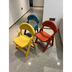 유치원 접이식 의자 컬러 등받이 폴딩 미니 체어 보조 블루, 카키 그레이