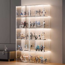 HNEED 피규어 장식장 진열장 아크릴 케이스, 1개, 초대형 투명