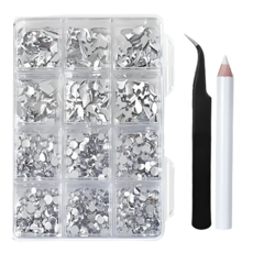 마이뷰티 대용량 셀프 보석 네일 파츠 세트, 1개, 실버파츠+스톤피커+네일핀셋