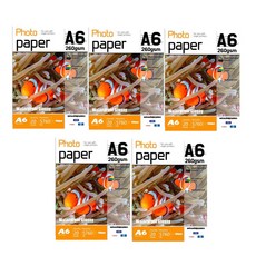 BNC INT 광택 a6 4x6 컬러 잉크젯 포토용지 캐논 엡손 호환 사진 용지 인화지, 260g, 100매입