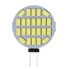 호환 AC12V 24V LED G4 라운드 스포트라이트 전구 5W 5730 24led 깜박임 없음 범위 후드 조명 20W 할로겐, [03]Warm White 3000K, [01]24LEDS-(1 PCS), 1개