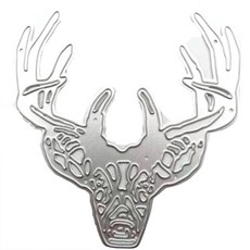 헤드 메탈 절단 다이 스텐실 DIY 스크랩북 앨범 종이 카드 템플릿을위한 사슴, 1개