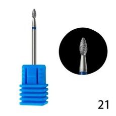 화염 콘 큐티클 클린 네일 드릴 비트 전문 카바이드 다이아몬드 네일 비트 큐티클 각질용 클리너 3/32 인치, [39] JGS-21-1pcs