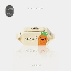 LALALA 番茄口味濕紙巾 100抽, 1個, 胡蘿蔔 100抽X10包/箱