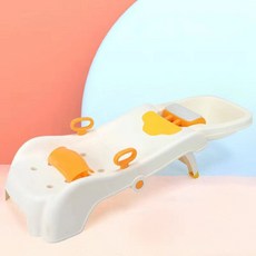 新款洗頭躺椅，可折疊家用洗頭床，0-15歲兒童洗頭躺椅凳子，寶寶洗髮神器, 1個, 牛奶白豪华款+洗头槽,高弹PU头枕