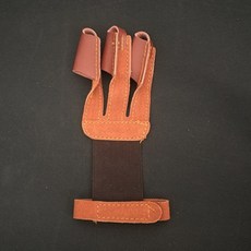 台灣出貨【716人好評】弓箭皮質護臂護指傳統弓護具懞古式射箭複閤反曲直拉弓長款加厚, 1個, 翻毛牛皮護指