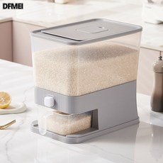 DFMEI 按壓米桶防蟲防潮密封家用食品級儲物罐罐麪粉儲存8kg, 1個, 自帶勺子