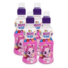 웅진 캐치티니핑 멀티비타민 미네랄 포도맛 음료 오로라핑, 200ml, 4개
