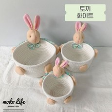 모도라이프 귀욤폭팔 인형 수납바구니 3종 세트 감성 인테리어 소품 소형 정리함, 화이트, 1세트