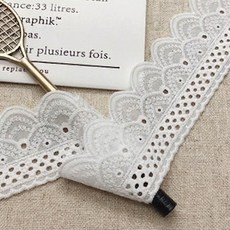 솔리스토어 레이스 면레이스 면자수레이스 5cm 1M 4M 아이보리 자수 레이스리본 레이스리본끈 토션레이스 레이스테이프 흰색 테이프 원단 리본레이스 자수레이스 리본레이스 레이스원단, 1개, 아이보리1M