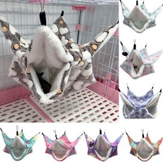 작은 동물 해먹 산호 양털 + 북극 애완 교수형 햄스터 흰 족제비 쥐 케이지 둥지 따뜻한 침대 집 장난감, 03 Love pink S