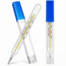 MAGICLULU 2Pc 유리 구강 온도 성인용 무료 클리닉 겨드랑이 빠른 독서 발열 표시기 (℃ 라지)